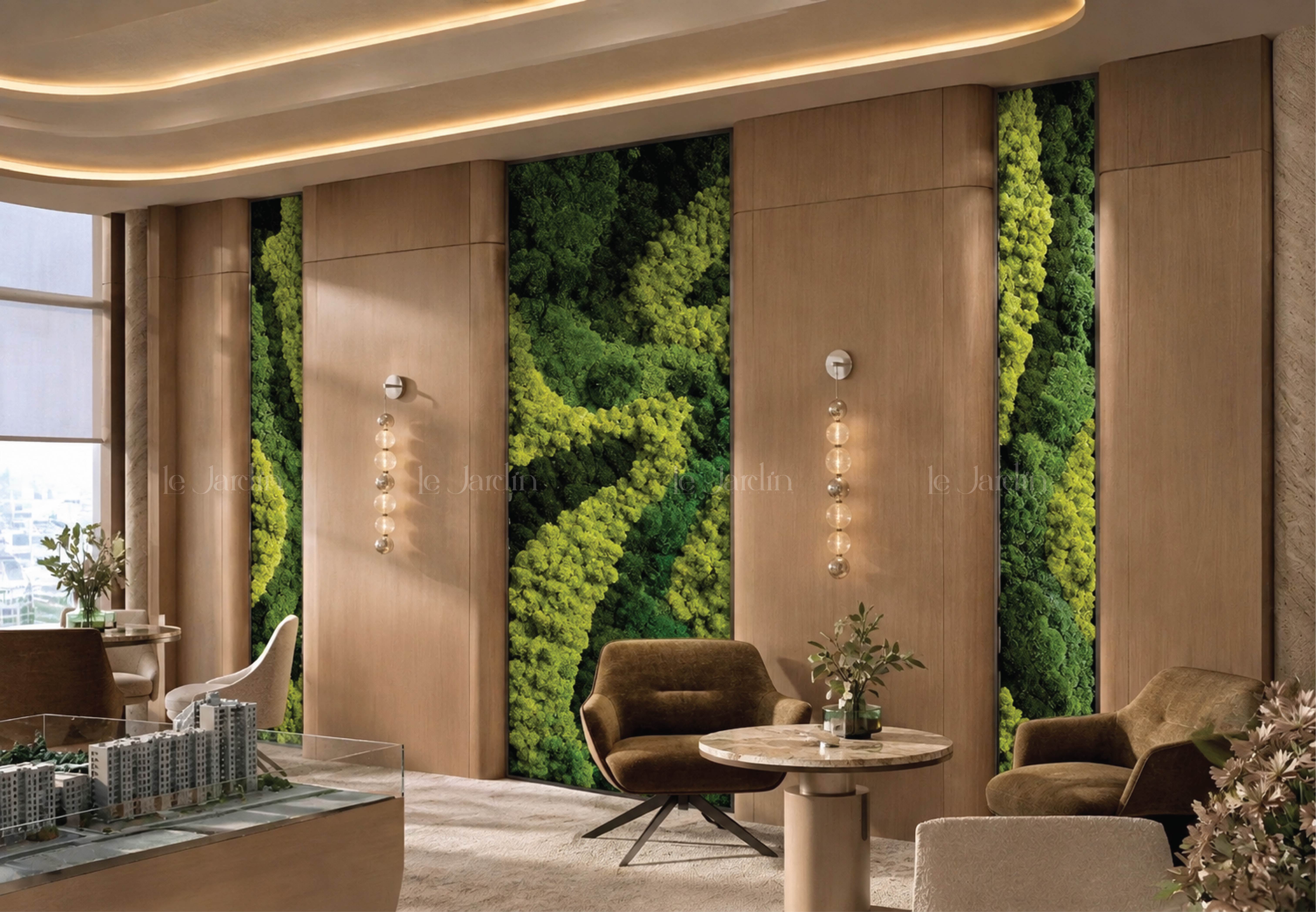 Phối cảnh bố cục rêu đa sắc độ được Le Jardin lên concept trước khi triển khai sản xuất và thi công.