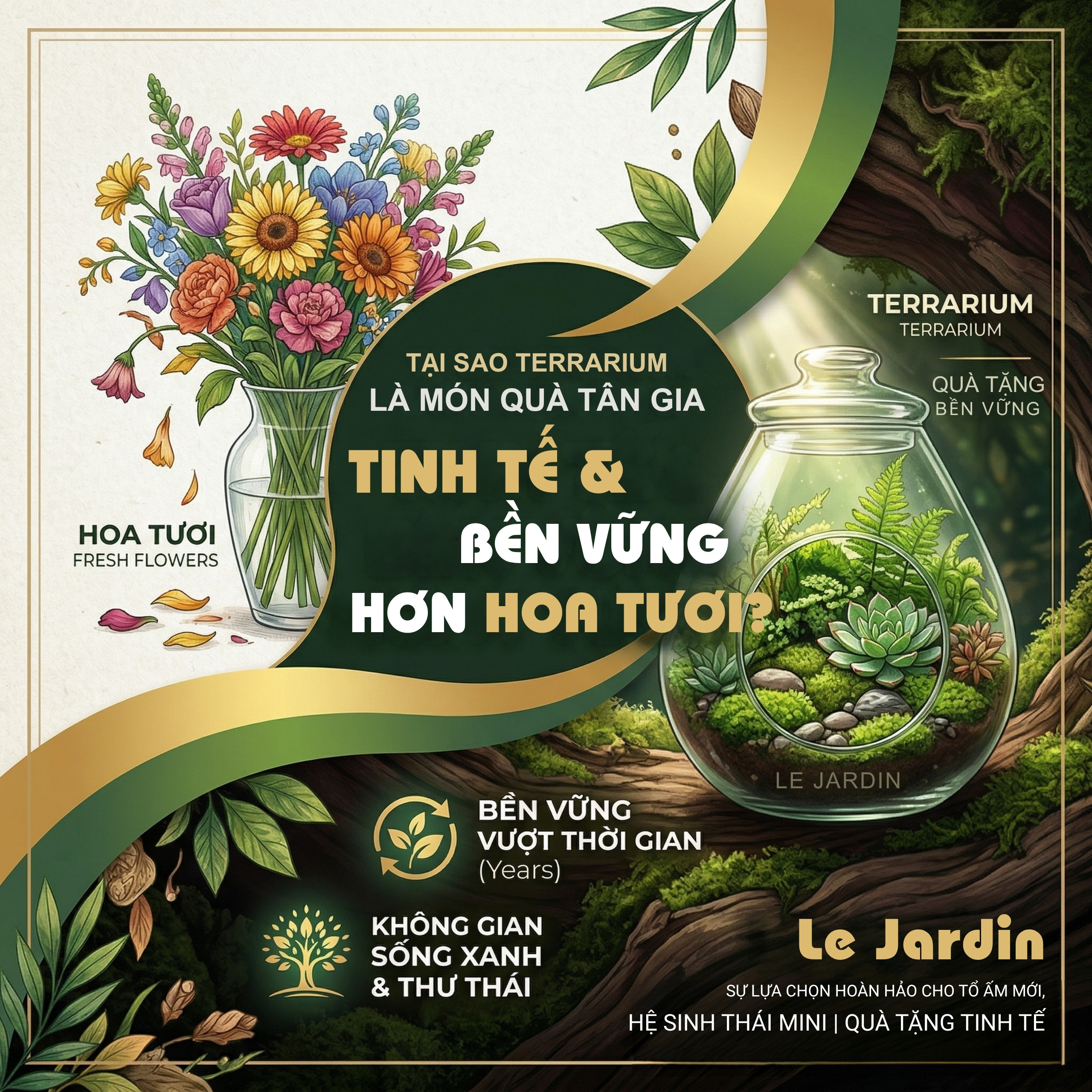 Tại Sao Terrarium Là Món Quà Tân Gia Tinh Tế Và Bền Vững Hơn Hoa Tươi?