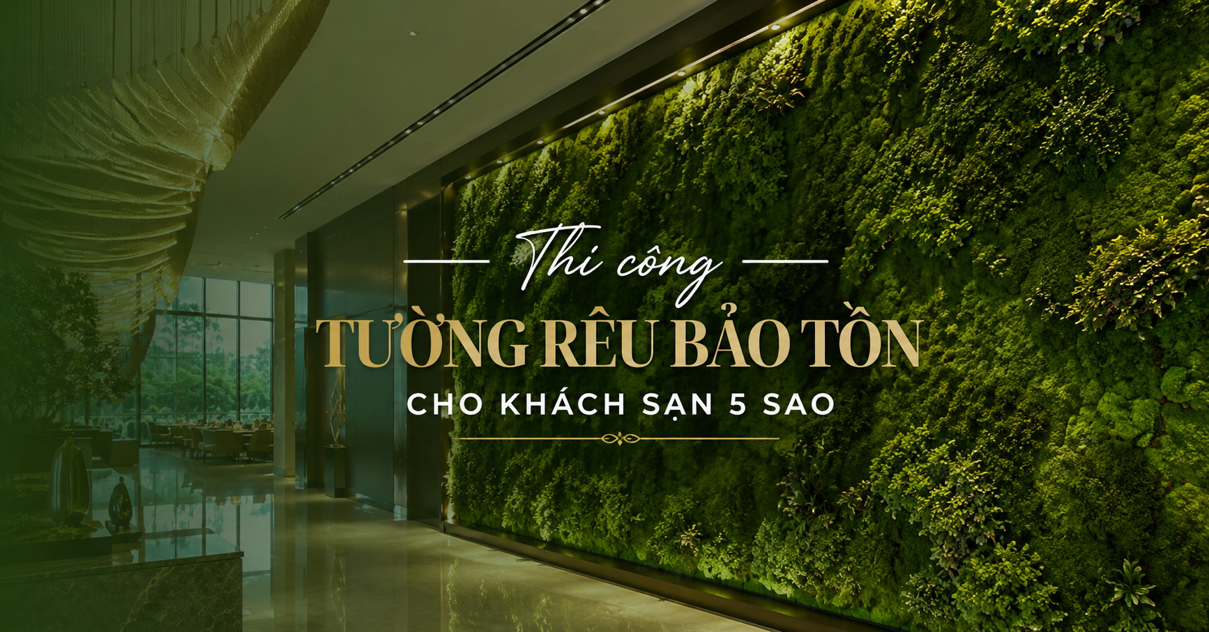 Thi Công Tường Rêu Bảo Tồn Cho Khách Sạn 5 Sao